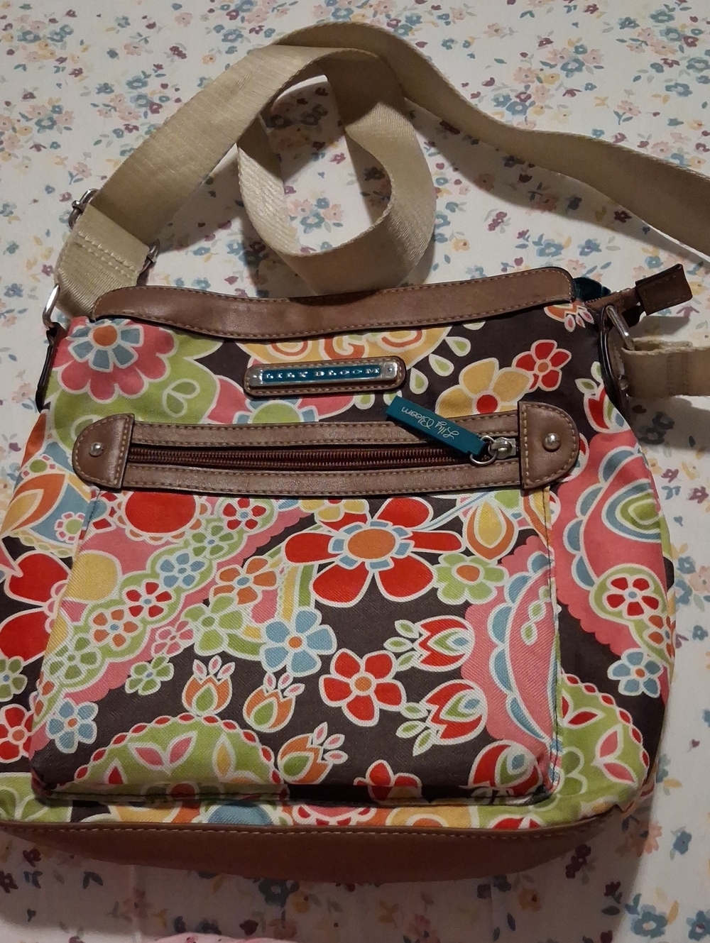 Lily Bloom Floral Shoulder Crossbody Bag Purse- Great Condition